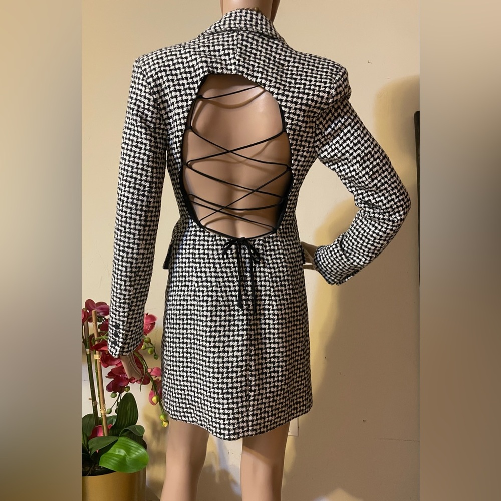 ❤️❤️❤️Zara Houndstooth Mini Blazer Dress – Size XS